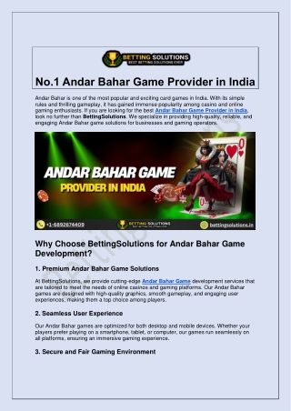 Andar Bahar Game Provider in India