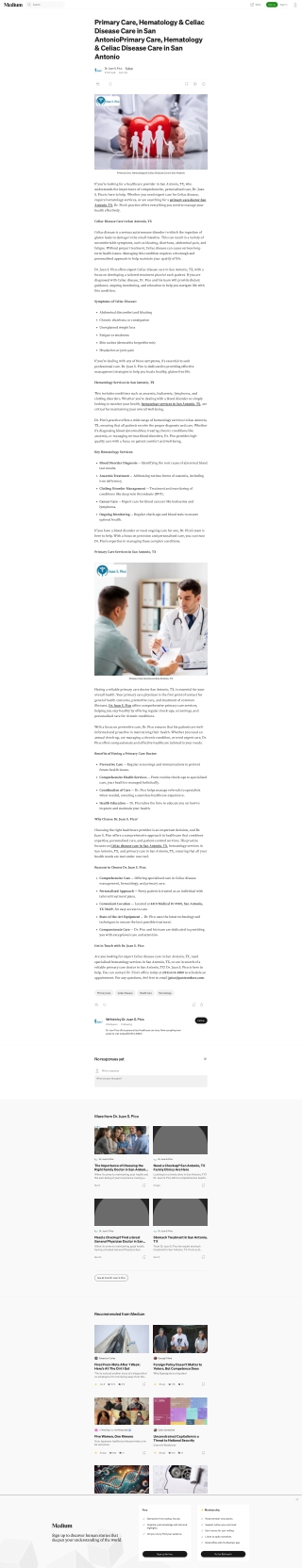 Primary Care, Hematology & Celiac Disease Care in San Antonio