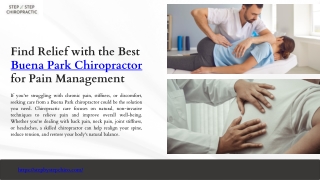 Find Relief with the Best Buena Park Chiropractor for Pain Management