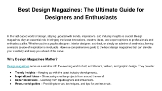 best design magazines the ultimate guide for designers and enthusiasts
