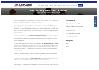 How to Choose the Best CS Coaching Center in Delhi?