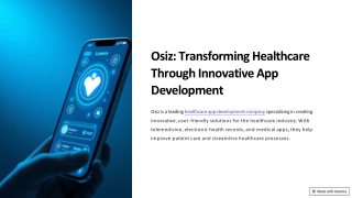 Osiz Transforming Healthcare Through Innovative App Development