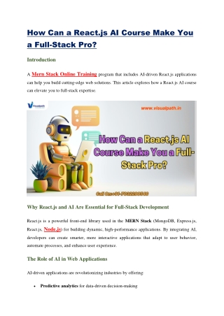 Mern Stack Training In Hyderabad | Mern Full Stack AI Training
