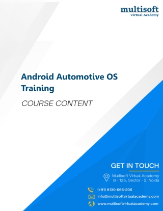 Master Android Automotive OS Training | Multisoft Virtual Academy