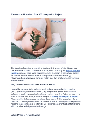 flowrence hospital top ivf hospital in rajkot