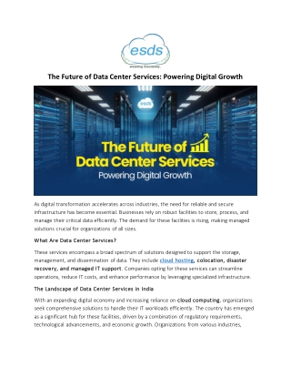 The Future of Data Center Services Powering Digital Growth
