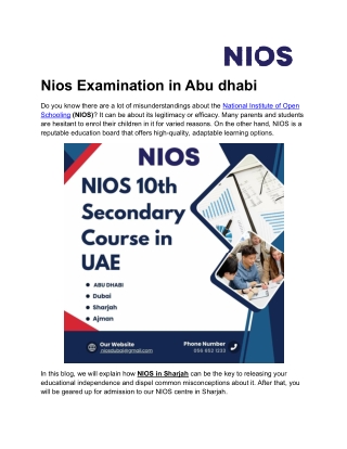 Nios registration in Sharjah