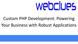 Custom PHP Development: Powering Your Business with Robust Applications