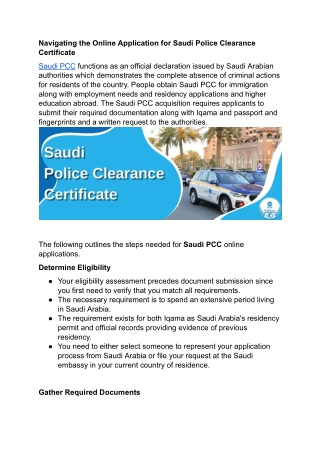 Navigating the Online Application for Saudi Police Clearance Certificate .docx