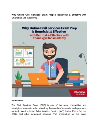 Why Online Civil Services Exam Prep is Beneficial & Effective with Chanakya IAS Academy