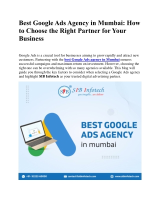 Best Google Ads Agency in Mumbai How to Choose the Right Partner for Your Business