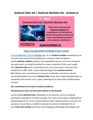 darknet links list darknet markets list torbest io