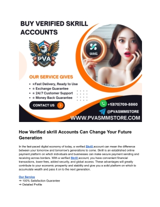 ✅Our company is offering a 15% discount on verified skrill accounts.