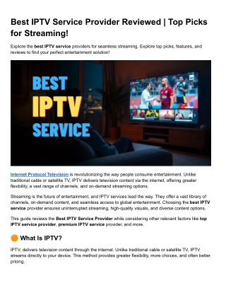 Best IPTV Service Provider Reviewed _ Top Picks for Streaming!
