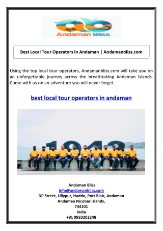 Best Local Tour Operators In Andaman Andamanbliss.com