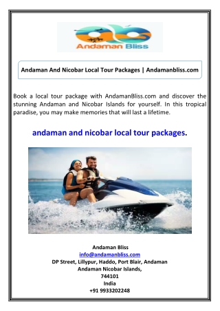 Andaman And Nicobar Local Tour Packages Andamanbliss.com
