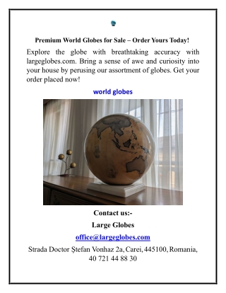 Premium World Globes for Sale – Order Yours Today!