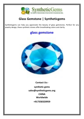 Glass Gemstone Syntheticgems