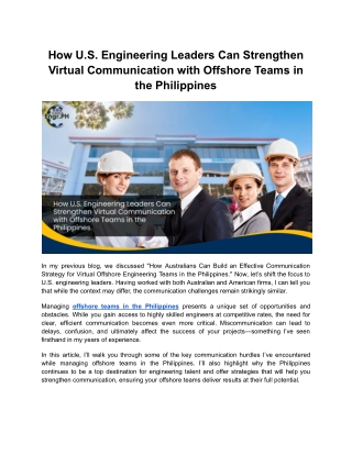How U.S Engineering Leaders Can Strengthen Communication with Offshore Teams in the Philippines