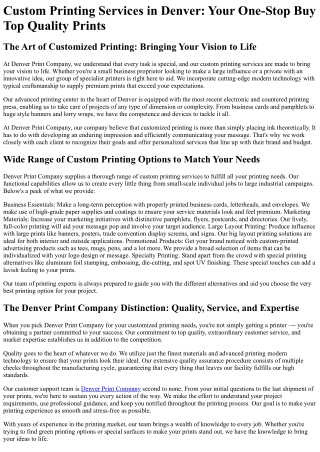 Denver Print Company