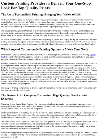 Denver Print Company