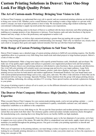 Denver Print Company