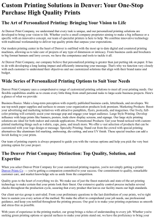 Denver Print Company