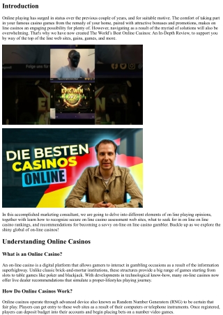 The World’s Best Online Casinos: An In-Depth Review
