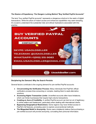 The Illusion of Expediency_ The Dangers Lurking Behind _Buy Verified PayPal Accounts_