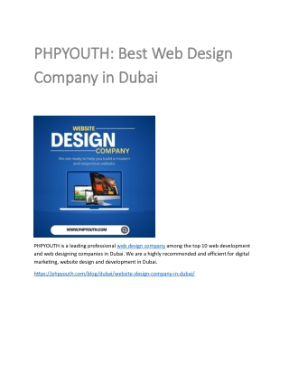 PHPYOUTH Best Web Design Company in Dubai