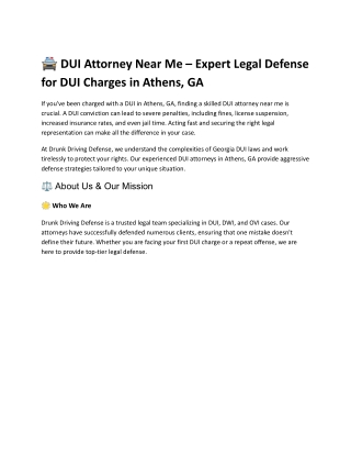 Drunk Driving Defense