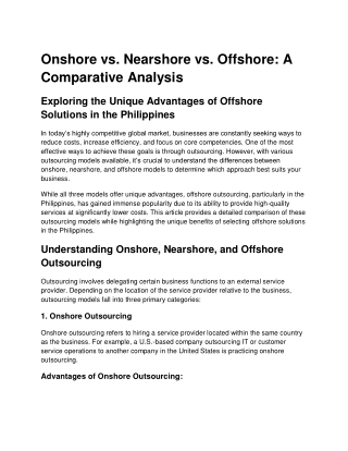 onshore vs nearshore vs offshore a comparative