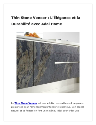 Enhance Your Space with Thin Stone Veneer by Adal Home