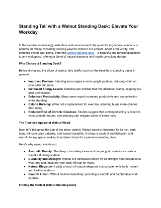 Standing Tall with a Walnut Standing Desk_ Elevate Your Workday