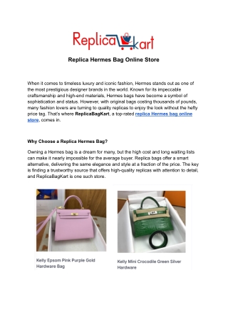 replica hermes bag online store