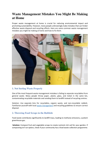 Waste Management Mistakes You Might Be Making at Home