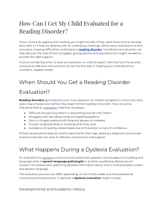How Can I Get My Child Evaluated for a Reading Disorder_