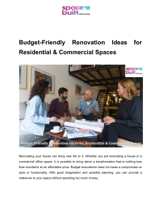 budget friendly renovation ideas for residential