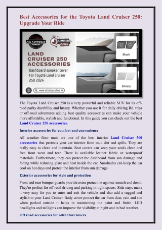 Land Cruiser 250 accessories