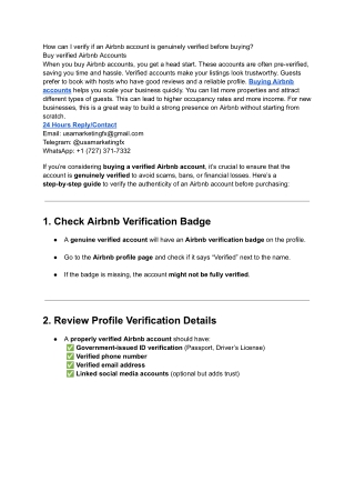 How can I verify if an Airbnb account is genuinely verified before buying?