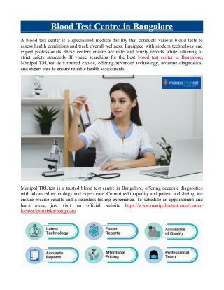 Blood Test Centre in Bangalore