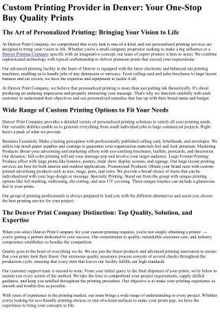 Denver Print Company