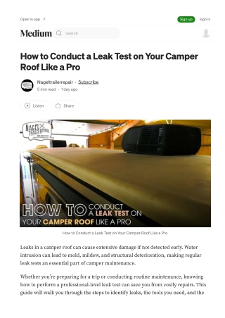 Ensure a leak-free ride with Camper Roof Sealing Michigan