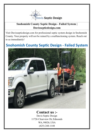 Snohomish County Septic Design - Failed System  Davissepticdesign.com