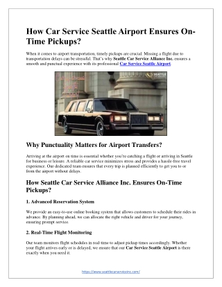 How Car Service Seattle Airport Ensures On Time Pickups