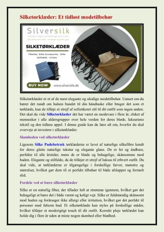 Silketørklæder