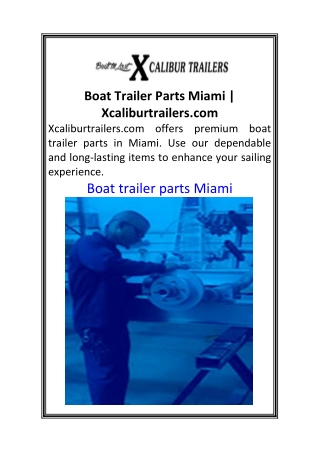 Boat Trailer Parts Miami Xcaliburtrailers