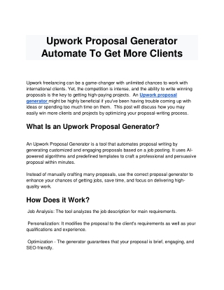 upwork proposal generator automate to get more