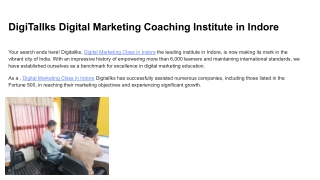 DigiTallks Digital Marketing Coaching Institute in Indore (3)