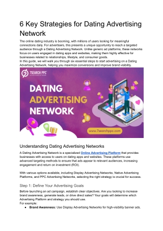 6 Key Strategies for Dating Advertising Network